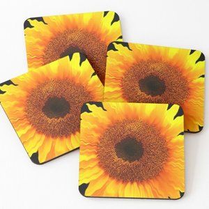 Set of 4 Coasters "Shook Sunflower" 🌻